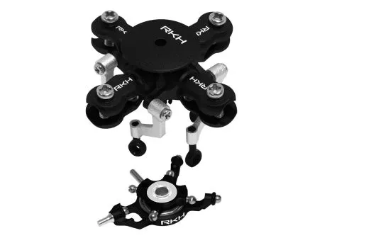 Rakonheli 4Blatt Rotorkopf Set aus Aluminium in schwarz für Blade mCPX BL2
