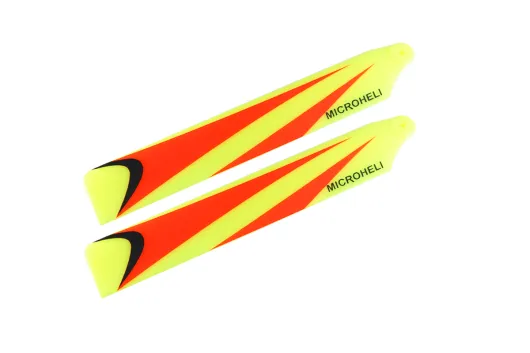 Microheli Kunststoff Hauptrotorblätter im gelb orangenem Design 117mm für Blade mCPX BL und mCPX BL2