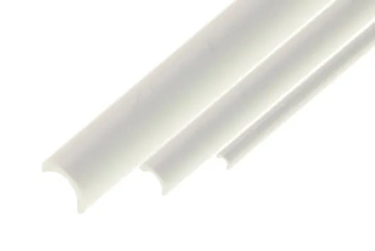 Kunststoffhalbrohr aua ASA AussenØ 6,0mm x InnenØ 5,0mm in weiß 1 Meter