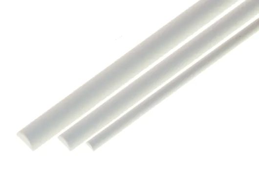 Kunststoffstab halbrund aus ASA Ø7,0mm weiß 1 Meter