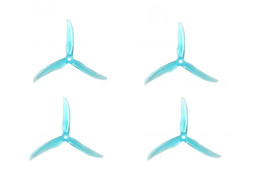 T-Motor Dreiblatt Propeller POPO T5143S aus Poly Carbonat in blau transparent 5,1x4,3x3 2xCW und 2xCCW