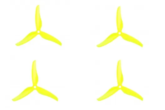 T-Motor Dreiblatt Propeller POPO T5146 aus Poly Carbonat in gelb pastell transparent 5,1x4,6x3 2xCW und 2xCCW
