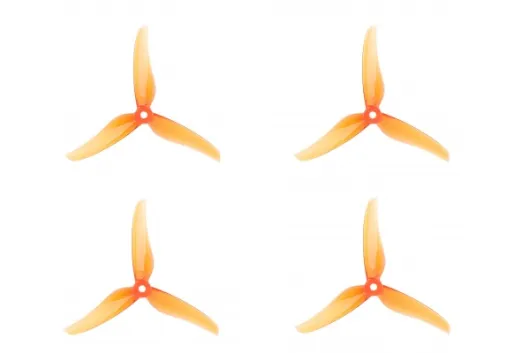 T-Motor Dreiblatt Propeller POPO T5146 aus Poly Carbonat in orange pastell transparent 5,1x4,6x3 2xCW und 2xCCW