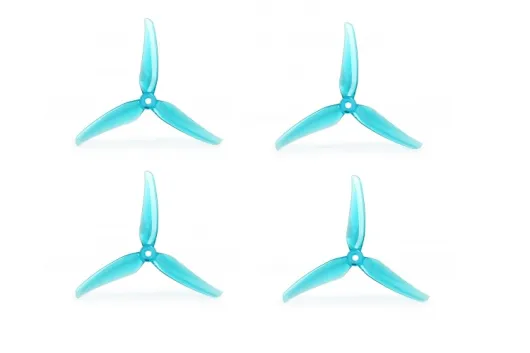 T-Motor Dreiblatt Propeller POPO T5147 aus Poly Carbonat in blau transparent 5,1x4,7x3 2xCW und 2xCCW