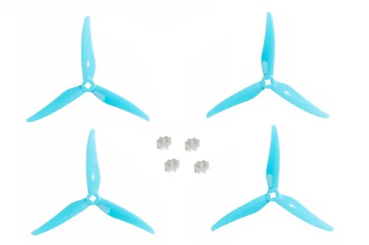Gemfan 3 Blatt Propeller Hurricane SlimLine SL 5125 in baby blau mit 1,5mm oder 5mm Welle