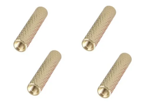 Abstandshalter / Spacer / Standoff M3 Aluminium eloxiert gerändelt in gold 4Stück 50mm