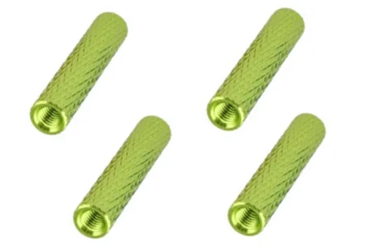 Abstandshalter / Spacer / Standoff M3 Aluminium eloxiert gerändelt in grün 4Stück 50mm