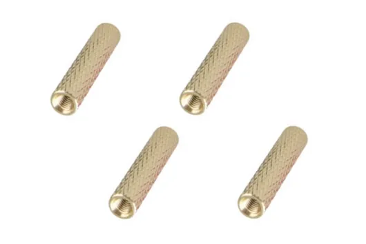 Abstandshalter / Spacer / Standoff M3 Aluminium eloxiert gerändelt in gold 4Stück 45mm