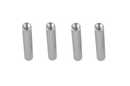 Abstandshalter / Spacer / Standoff M3 Aluminium eloxiert gerändelt in silber 4Stück 45mm