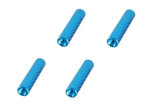 Abstandshalter / Spacer / Standoff M3 Aluminium eloxiert gerändelt in türkis 4Stück 40mm