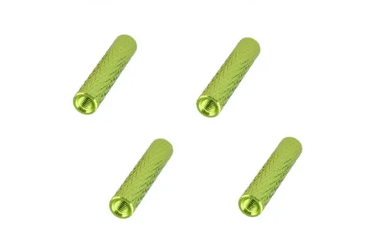 Abstandshalter / Spacer / Standoff M3 Aluminium eloxiert gerändelt in grün 4Stück 30mm