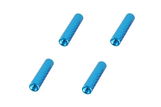 Abstandshalter / Spacer / Standoff M3 Aluminium eloxiert gerändelt in türkis 4Stück 30mm