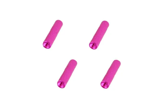 Abstandshalter / Spacer / Standoff M3 Aluminium eloxiert gerändelt in pink 4Stück 25mm