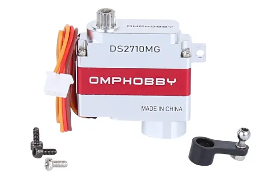 OMPHobby Ersatzteil Aluminiumgehäuse Servo DS2710MG mit Metalgetriebe für M2 2020, M2 EVO, M2 EVO MK2, M2V3 Pro und M2V3 Sport