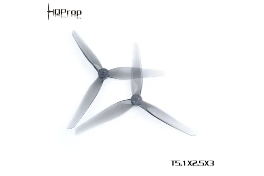 HQ Dreiblatt Propeller T5,1x2,5x3 2xCW und 2xCCW für 1,5mm Welle in grau