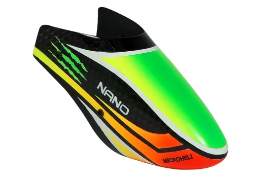 Microheli Fiberglas Haube aus CARBON im Speedy Scratch Design für Blade Nano S2 und Nano S3