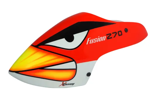 Microheli Fiberglas Haube Angry Bird im rotem Design für Blade Fusion 270