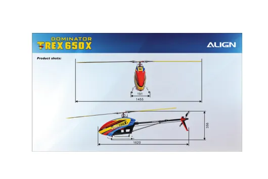 Align T-REX 650X Dominator Super Combo für 6S mit Starrwellenantrieb