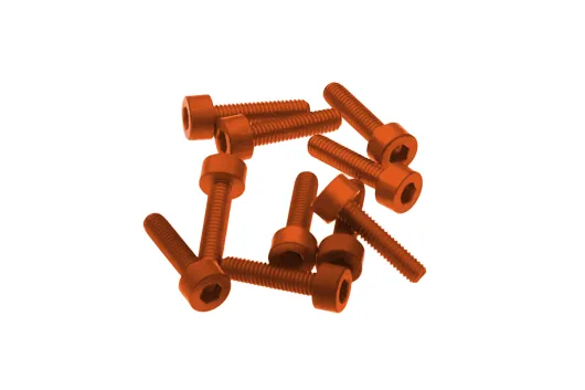 Innensechskantschrauben aus Aluminium orange eloxiert M3x12 10Stück