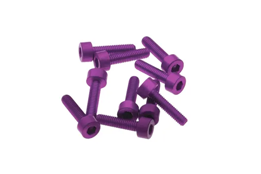 Innensechskantschrauben aus Aluminium violett eloxiert M3x12 10Stück
