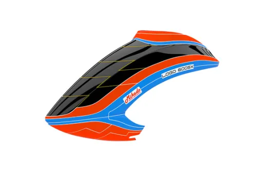 Mikado Haube LOGO 600 SX V3, neon-orange/blau