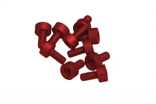 Inbusschrauben aus Aluminium rot eloxiert M3x8 10Stück