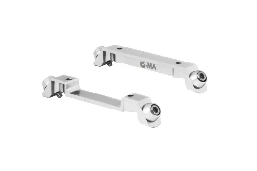 L-MA Precision Tuning Ersatz Landegestellhalterung aus Aluminium in silber für OMPHOBBY M2 Heli für L-MA Tuning Landegestell