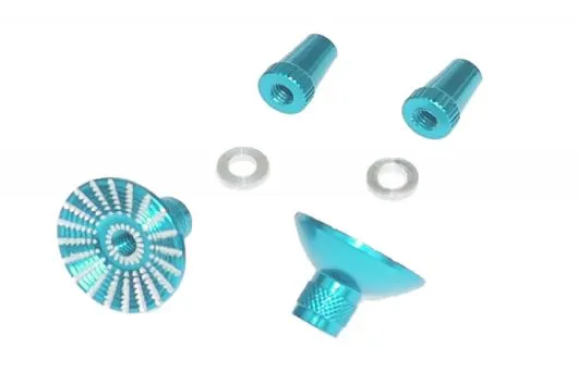 Steuerknüppelendstück / Gimbal Stick End / Typ E in hell blau mit M4 Gewinde 2Stück