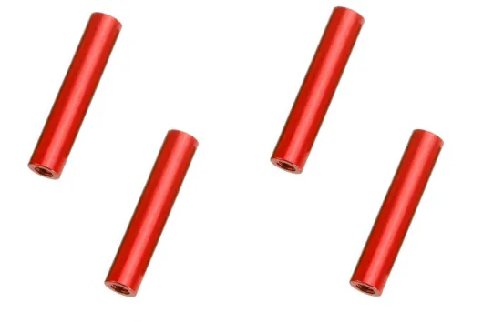 Abstandshalter / Spacer / Standoff M3 Aluminium eloxiert glatt in rot 4Stück 35mm