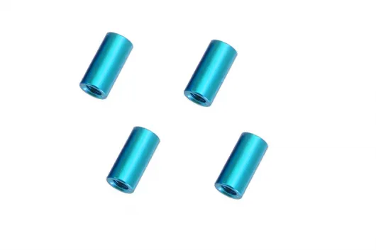 Abstandshalter / Spacer / Standoff M3 Aluminium eloxiert glatt in türkis 4Stück 15mm