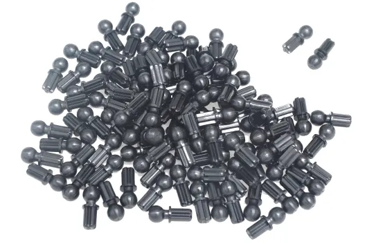 KBW Klemmbausteine Technik Kreuz Pin / Achsen Pin mit Kugelverbinder in schwarz 100Stück