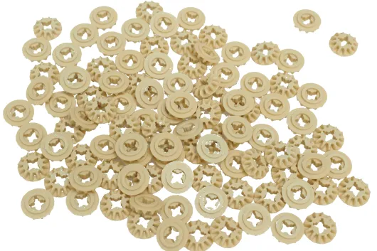 KBW Klemmbausteine Technik Zahnrad mit 12 Zähnen in beige 100Stück