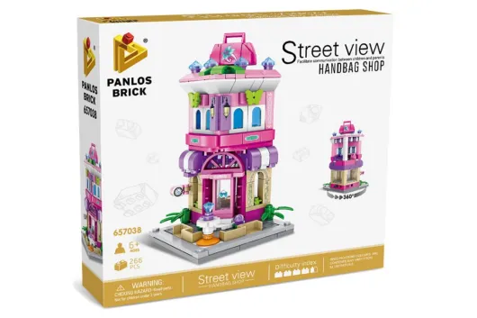 Panlos Klemmbausteine Mini Street View Modular Handtaschenladen - 266 Teile