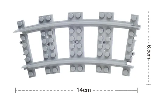 STS Klemmbausteine Eisenbahn Schiene Kurven/Gebogen "STANDARD RADIUS R40" im Karton - 30Stück