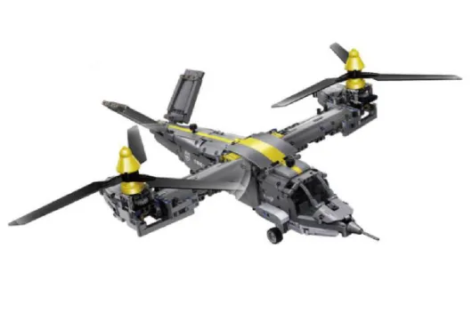 CaDA Klemmbausteine Tiltrotor Aircraft - 1436 Teile