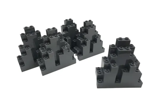 KBW Klemmbausteine Felsen Rock Panel 3x8x7 in Dunkel Grau / Dark Bluish Gray 5Stück