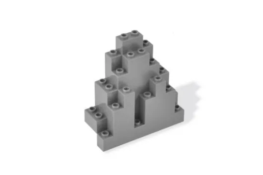 KBW Klemmbausteine Felsen Rock Panel 3x8x7 in Dunkel Grau / Dark Bluish Gray 5Stück