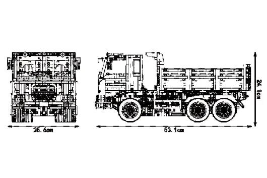 MouldKing Klemmbausteine Dreiseitiger Muldenkipper mit RC Set - 3206 Teile