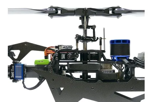 soXos Strike7.1 Heli Combo mit 1st Carbonrotorblättern in neon gelb
