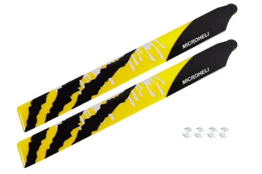 Microheli Hauptrotorblätter in gelb 180mm für OMPHobby M2 V2 und EXP