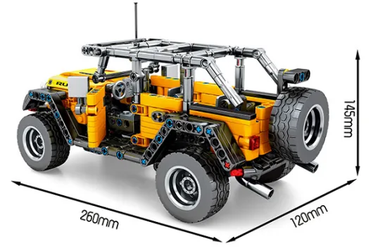 Sembo Klemmbausteine gelber Geländewagen - 601 Teile
