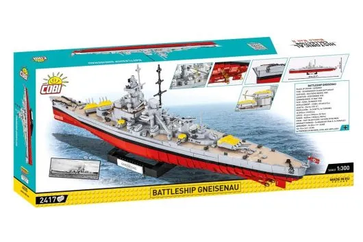 COBI Klemmbausteine Schiff 2. Weltkrieg Schlachtschiff Gneisenau - 2417 Teile