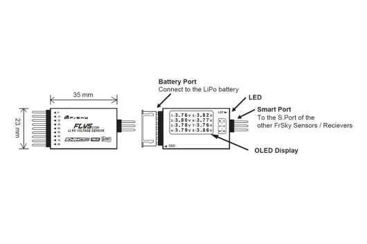 FrSky Smart Port Lipo Voltage Sensor FLVS ADV