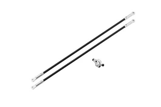 L-MA Precision Tuning Heckrohr Gestänge Set aus Aluminium in Silber für BLADE InFusion 180