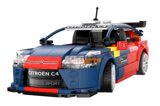 CaDA Klemmbausteine Citroën C4 WRC Rally Auto 2008 - RC Set RTR mit Fernsteuerung oder via APP und Antriebsset - 329 Teile