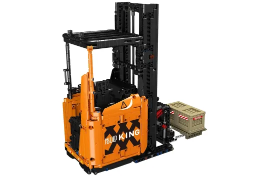 MouldKing Klemmbausteine orangener Regallift Gabelstapler mit RC Set - 1506 Teile