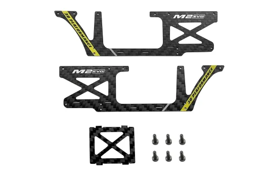 OMPHobby Ersatzteile Carbon Rahmenplatten Set in Gelb für M2 EVO und M2 EVO MK2