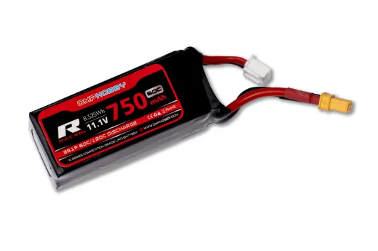 OMPHobby Ersatzteile LiPo Akku 11,1V 3S 750mAh 60C mit XT30 Stecker z.B. für M2 EVO, M2 EVO MK2, M2V3 Pro und M2V3 Sport