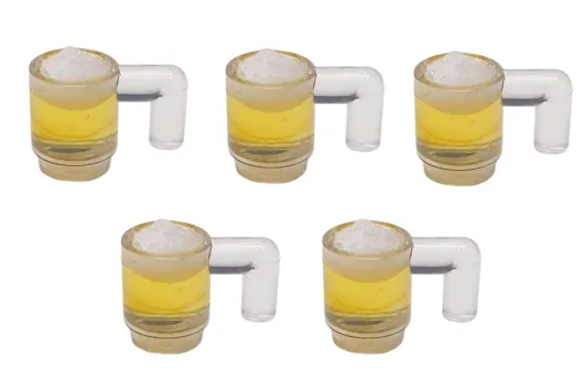 Klemmbausteine Zubehör Bierkrug Set mit Pils Bier bestehend aus 5 Krügen