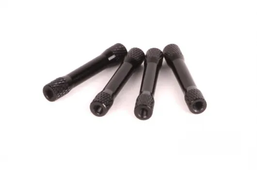 Abstandshalter M3 aus Aluminium in "Bone" Form in Schwarz 4Stück 30mm